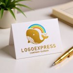 画像16: カラフルな虹とクジラの希望ロゴ (16)