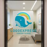 画像6: カラフルな虹とクジラの希望ロゴ (6)