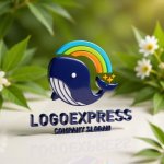 画像12: カラフルな虹とクジラの希望ロゴ (12)