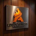 画像5: A字と炎の情熱的ロゴ (5)