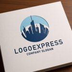 画像14: 都市と円が織りなす未来の街並みロゴ (14)