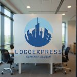 画像8: 都市と円が織りなす未来の街並みロゴ (8)