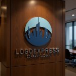 画像9: 都市と円が織りなす未来の街並みロゴ (9)