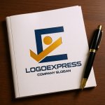 画像6: Eとチェックマーク、人型の信頼ロゴ (6)