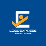 画像4: Eとチェックマーク、人型の信頼ロゴ (4)