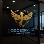 画像15: 不死鳥と盾の力強い飛躍ロゴ (15)