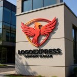 画像8: 不死鳥と盾の力強い飛躍ロゴ (8)