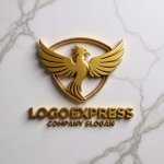 画像13: 不死鳥と盾の力強い飛躍ロゴ (13)