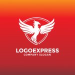 画像4: 不死鳥と盾の力強い飛躍ロゴ (4)