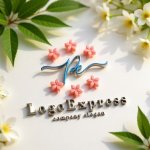 画像12: PeまたはReと桜の花が彩るエレガントなロゴ (12)