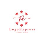 画像3: PeまたはReと桜の花が彩るエレガントなロゴ (3)