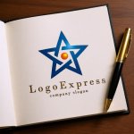 画像6: 星と中心の輝きが象徴する成功ロゴ (6)