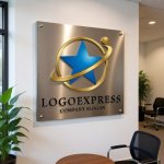 画像7: 輝く星と軌道のグローバルロゴ (7)