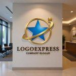 画像10: 輝く星と軌道のグローバルロゴ (10)