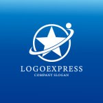 画像4: 輝く星と軌道のグローバルロゴ (4)