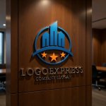 画像9: 都市と星が輝く発展と信頼のロゴ (9)