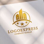 画像11: 都市と星が輝く発展と信頼のロゴ (11)