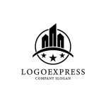 画像3: 都市と星が輝く発展と信頼のロゴ (3)