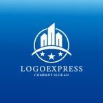 画像4: 都市と星が輝く発展と信頼のロゴ (4)