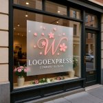 画像7: Wと桜の花が彩るエレガントなロゴ (7)