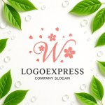 画像9: Wと桜の花が彩るエレガントなロゴ (9)