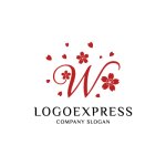 画像3: Wと桜の花が彩るエレガントなロゴ (3)