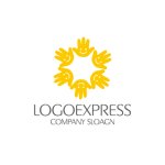 画像3: 笑顔の手で作られた輪のロゴ (3)