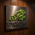 画像5: カエルとラインアートのミニマルロゴ (5)