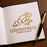 画像6: カエルとラインアートのミニマルロゴ (6)