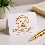 画像16: 犬の家と笑顔がかわいいペットロゴ (16)