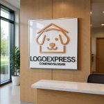 画像13: 犬の家と笑顔がかわいいペットロゴ (13)