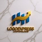 画像13: H型バーと上昇矢印の成長促進ロゴ (13)