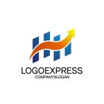 画像1: H型バーと上昇矢印の成長促進ロゴ (1)