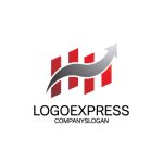 画像3: H型バーと上昇矢印の成長促進ロゴ (3)