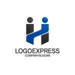 画像3: Hと人型の力強い繋がりと支援のロゴ (3)