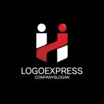 画像4: Hと人型の力強い繋がりと支援のロゴ (4)