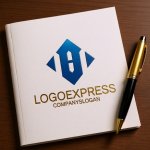 画像6: クールなブルーの抽象ロゴ (6)