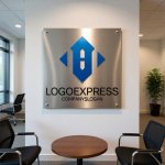 画像7: クールなブルーの抽象ロゴ (7)