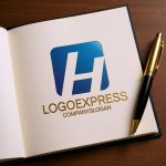 画像6: Hとスクエアのモダンな信頼ロゴ (6)