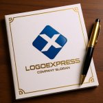 画像6: Xと菱形のモダンな信頼ロゴ (6)