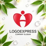 画像9: 愛とサポートを象徴するAまたはHのハートと人間のロゴ (9)