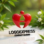 画像12: 愛とサポートを象徴するAまたはHのハートと人間のロゴ (12)