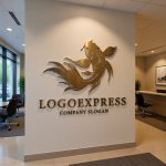 画像10: 力強く舞う鯉の縁起物ロゴ (10)