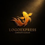 画像12: 力強く舞う鯉の縁起物ロゴ (12)