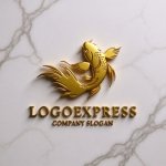 画像13: 力強く舞う鯉の縁起物ロゴ (13)