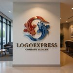 画像10: 陰陽と鯉が織りなす調和と繁栄のロゴ (10)