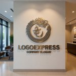 画像10: 力強く舞う紅龍と漢字「龍」の縁起物ロゴ (10)