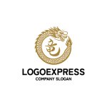 画像3: 力強く舞う紅龍と漢字「龍」の縁起物ロゴ (3)