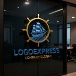 画像15: 帆船と舵輪が示す航海の信頼ロゴ (15)