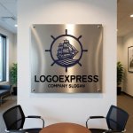 画像7: 帆船と舵輪が示す航海の信頼ロゴ (7)